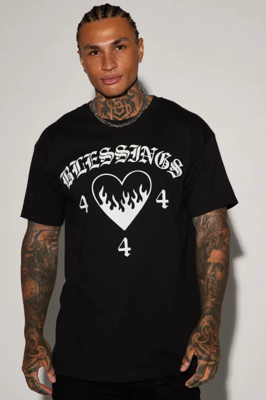 Blessed Love Short Sleeve Tee - Black sold by Fashion Nova
