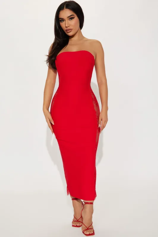 Juliet Bandage Maxi Dress - Red sold by Fashion Nova