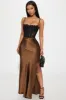 Love Like This Satin Maxi Skirt - Chocolate sold by Fashion Nova