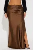 Love Like This Satin Maxi Skirt - Chocolate sold by Fashion Nova