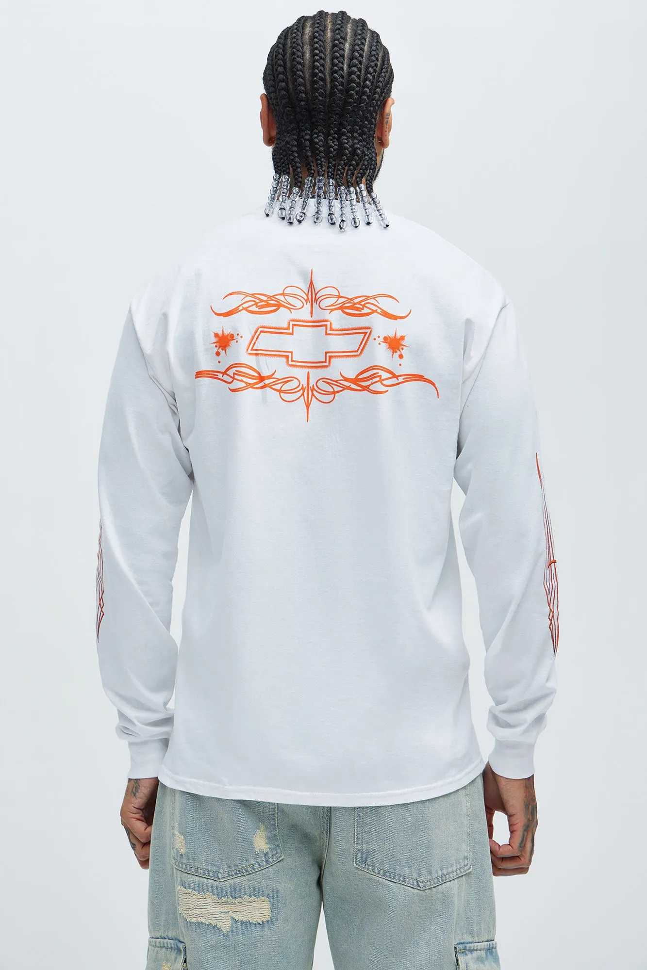 Chevy Pinstripes Long Sleeve Tee - White sold by Fashion Nova product image thumbnail 4