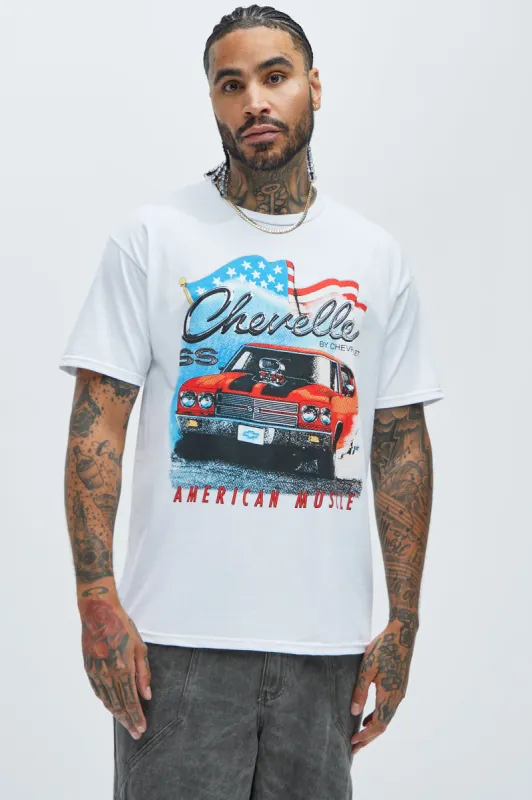 Chevy Chevelle American Muscle Short Sleeve Tee - White sold by Fashion Nova