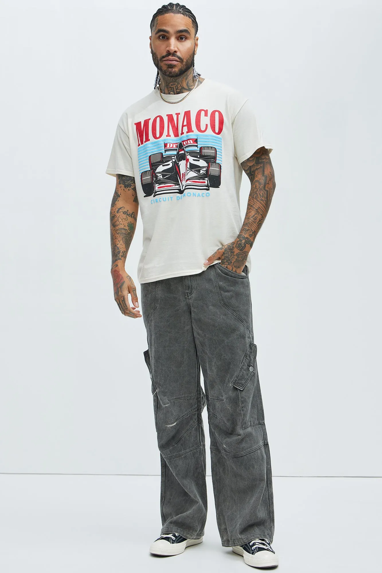 Circuit De Monaco Short Sleeve Tee - Cream sold by Fashion Nova product image thumbnail 2