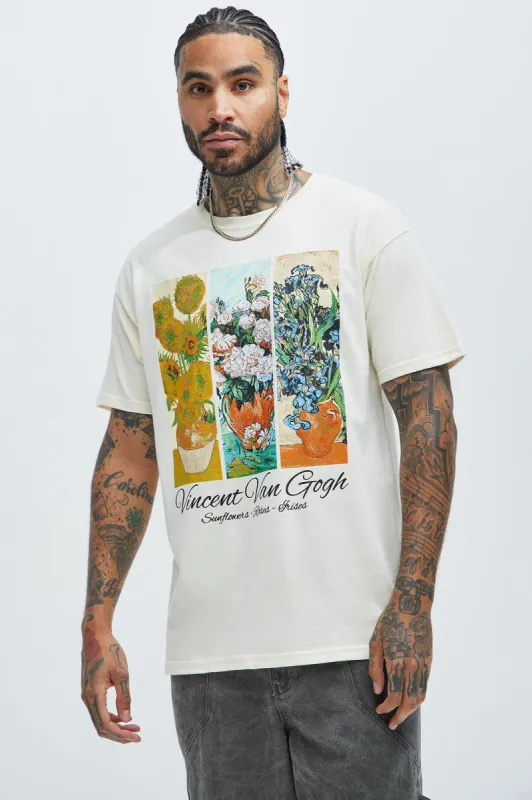 Vincent Van Gogh Flowers Short Sleeve Tee - Cream sold by Fashion Nova