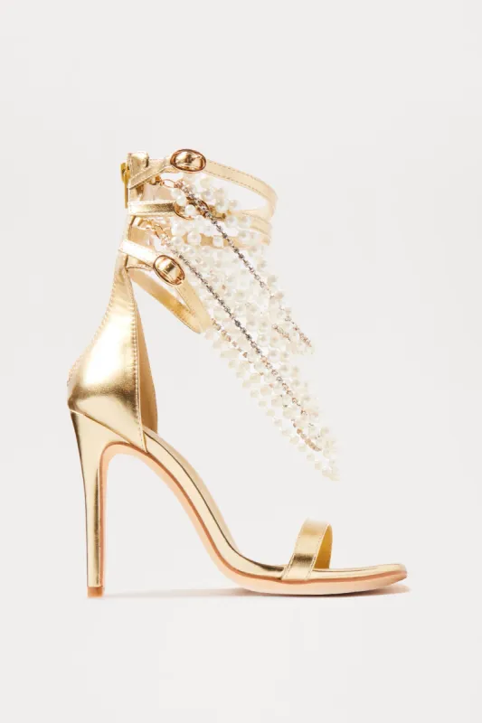 Journey Pearl Heels - Gold sold by Fashion Nova