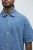Seashell Denim Shirt - Light Blue sold by Fashion Nova