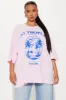 St. Tropez Palm Oversized Tee - Pink sold by Fashion Nova