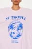 St. Tropez Palm Oversized Tee - Pink sold by Fashion Nova