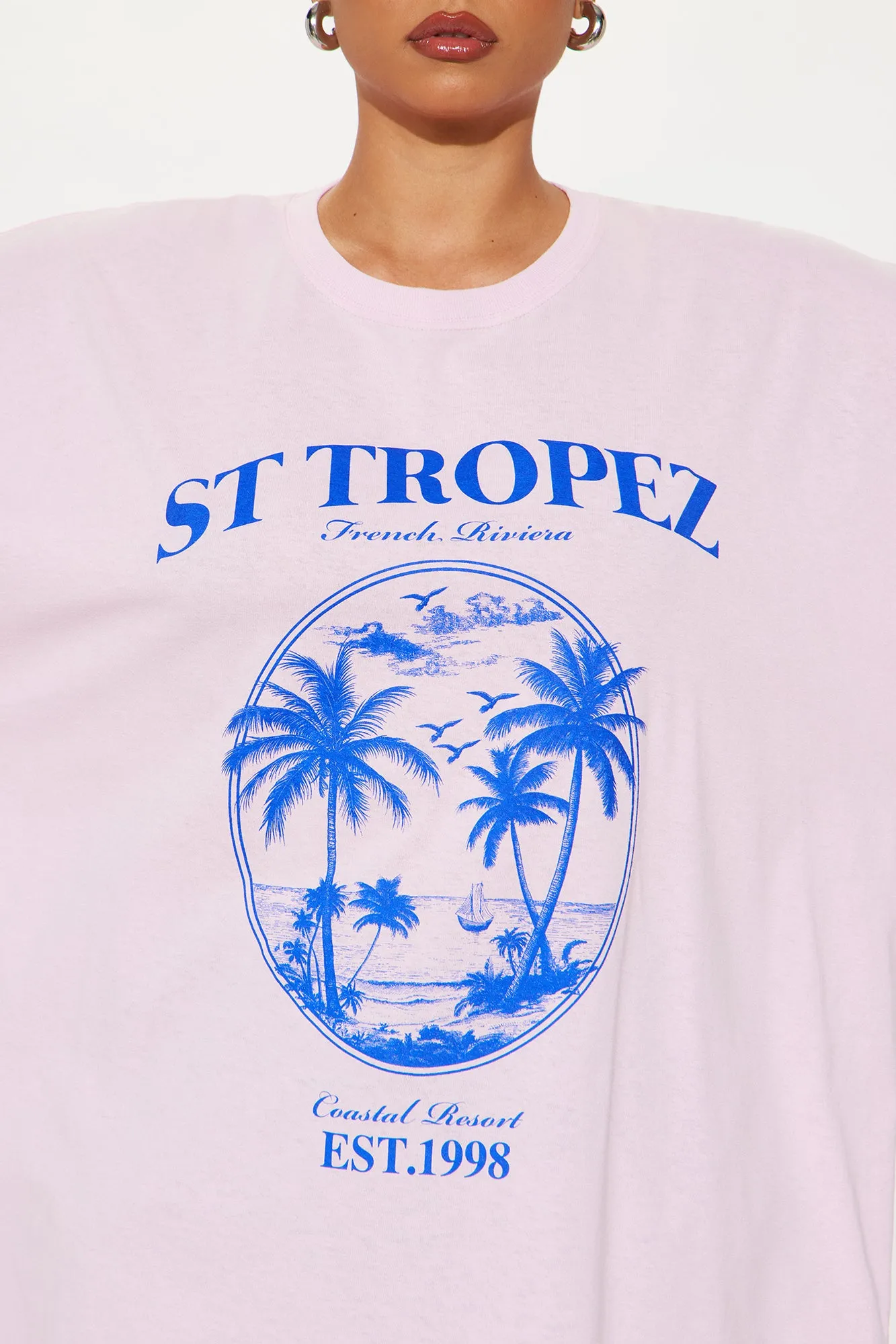 St. Tropez Palm Oversized Tee - Pink sold by Fashion Nova product image thumbnail 5