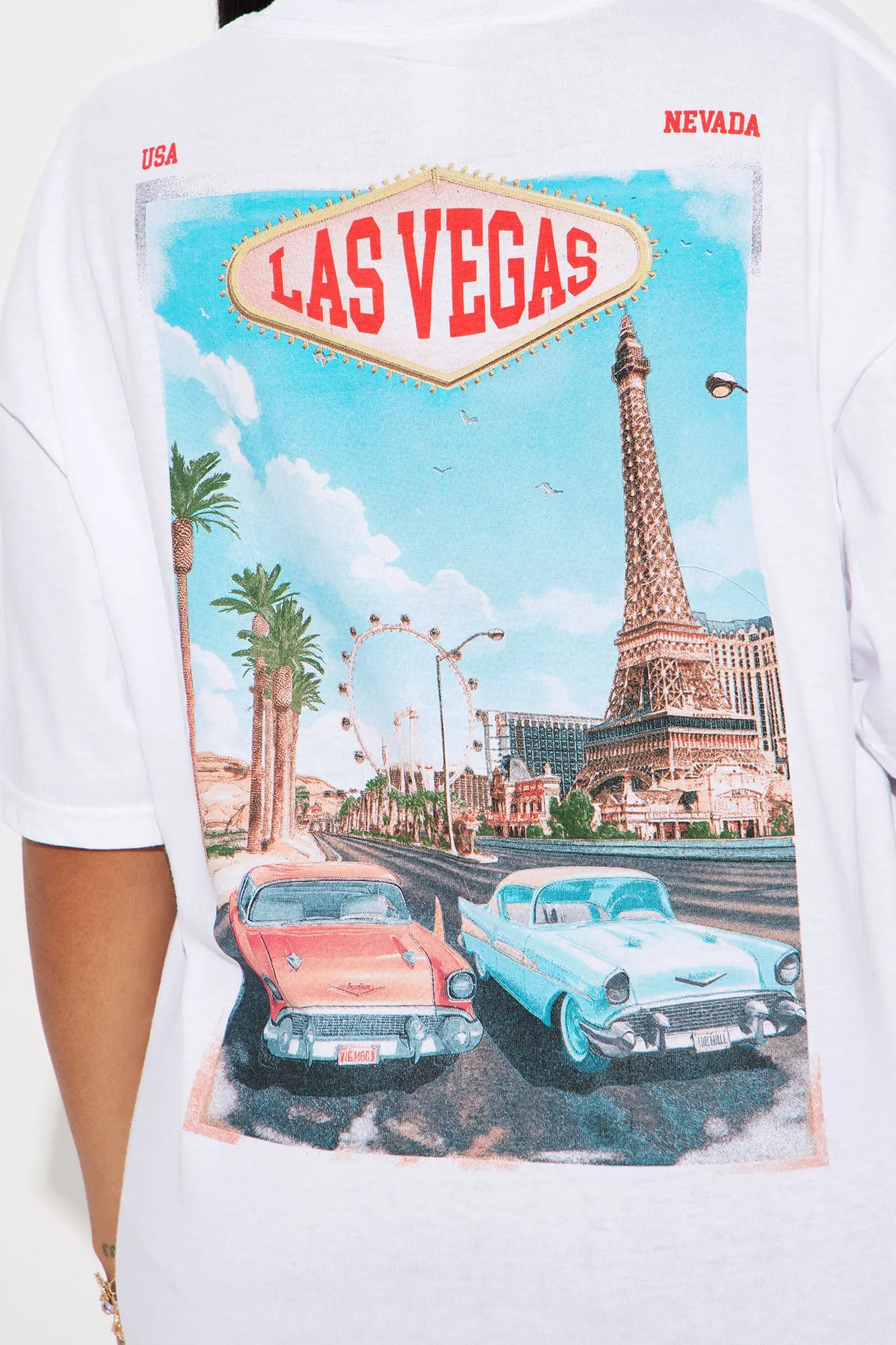 Viva Las Vegas Oversized Tee - White sold by Fashion Nova product image thumbnail 2