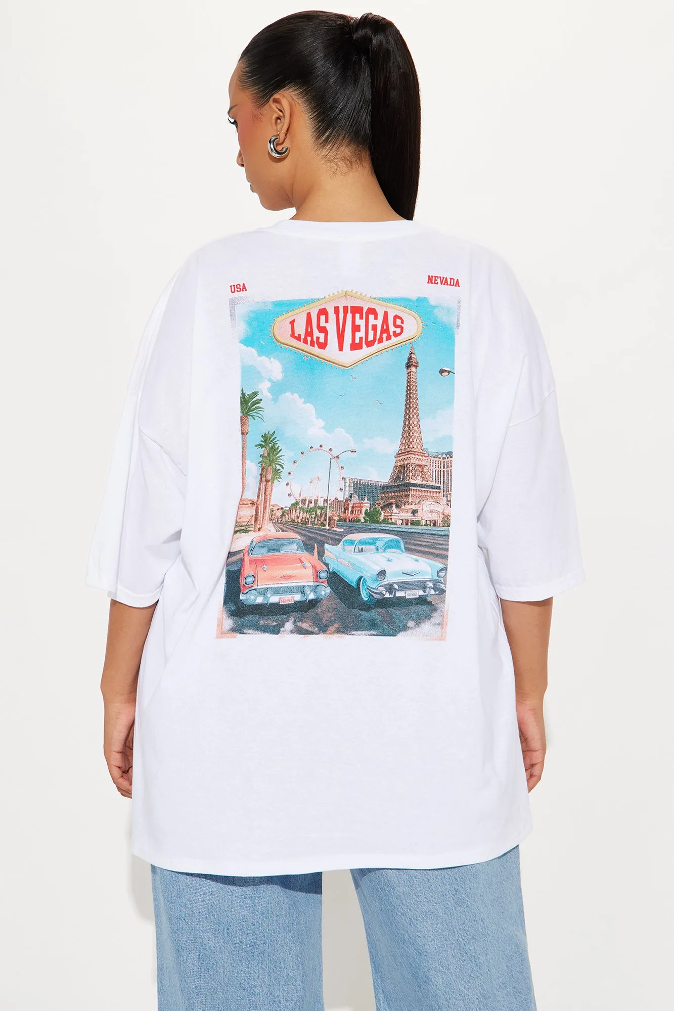 Viva Las Vegas Oversized Tee - White sold by Fashion Nova product image thumbnail 5