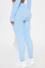 Effortless Triton Ribbed Seamless Stirrup - Light Blue sold by Fashion Nova