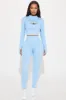 Effortless Triton Ribbed Seamless Stirrup - Light Blue sold by Fashion Nova