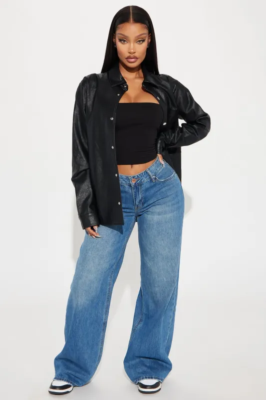 Jaydah Non Stretch Straight Leg Jeans - Medium Wash sold by Fashion Nova