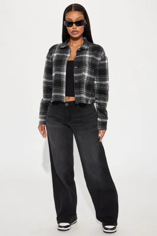 Jaydah Short Inseam Stretch Straight Leg Jeans - Black Wash sold by Fashion Nova