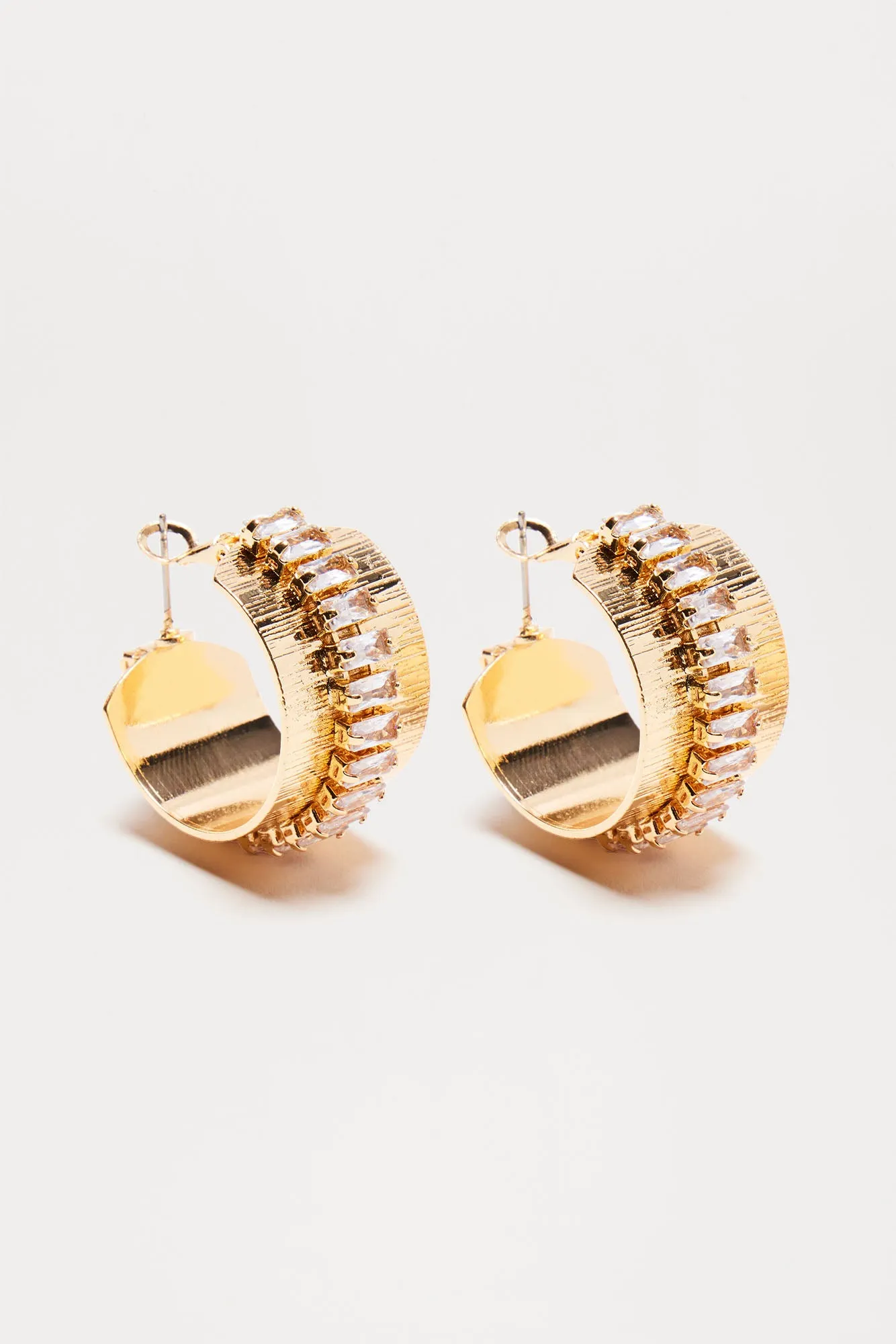 Speaking Gems Hoop Earrings - Gold sold by Fashion Nova product image thumbnail 3
