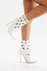 Kash Grommet Booties - White sold by Fashion Nova