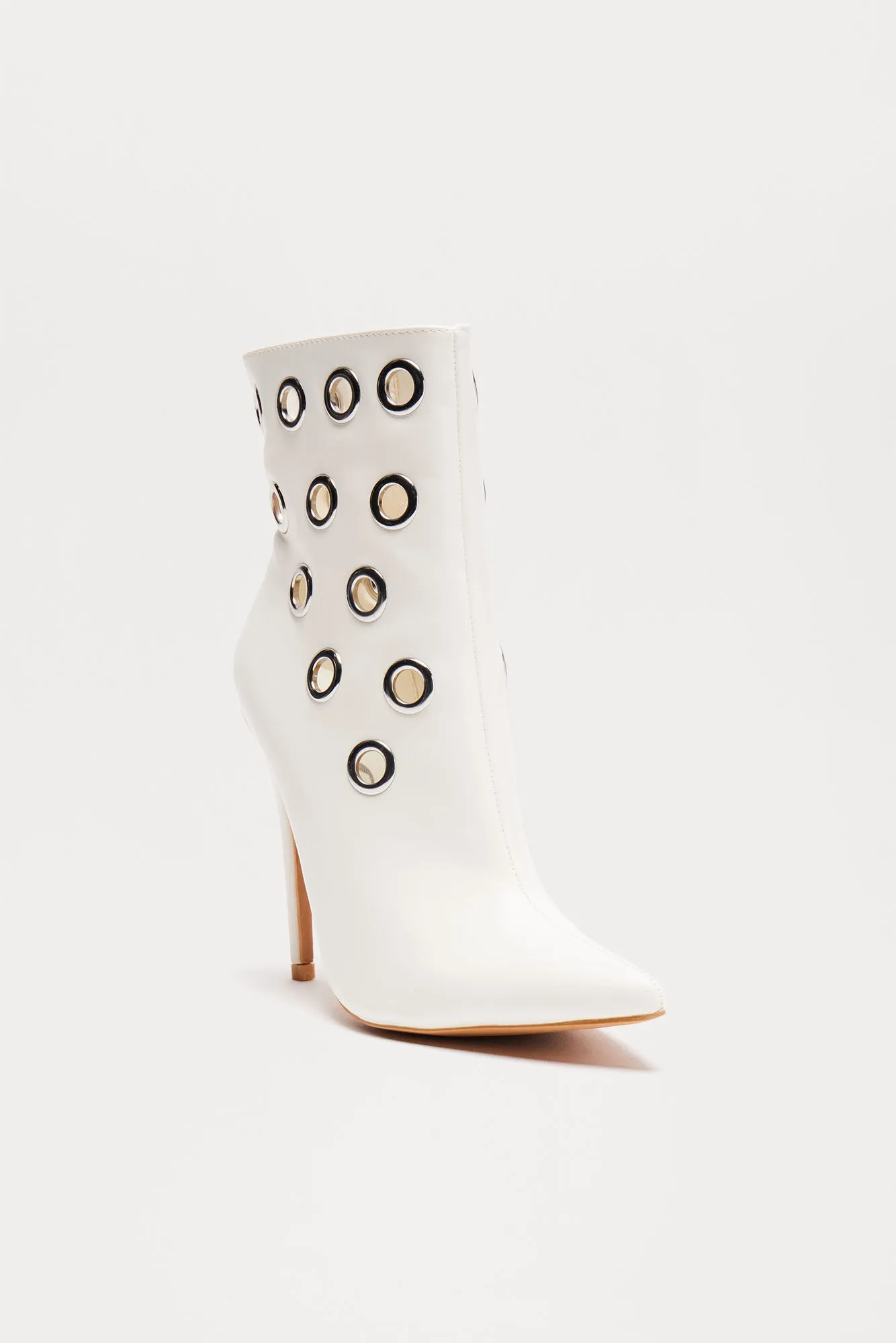 Kash Grommet Booties - White sold by Fashion Nova product image thumbnail 3