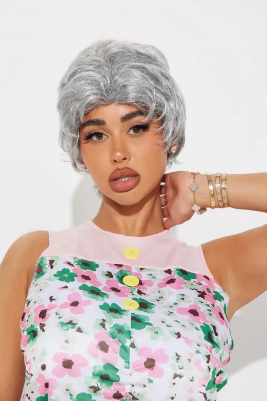 Sassy Senior Costume Wig - Grey sold by Fashion Nova
