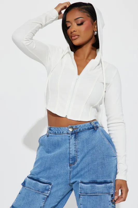 At Your Best Lounge Hoodie - White made by Fashion Nova