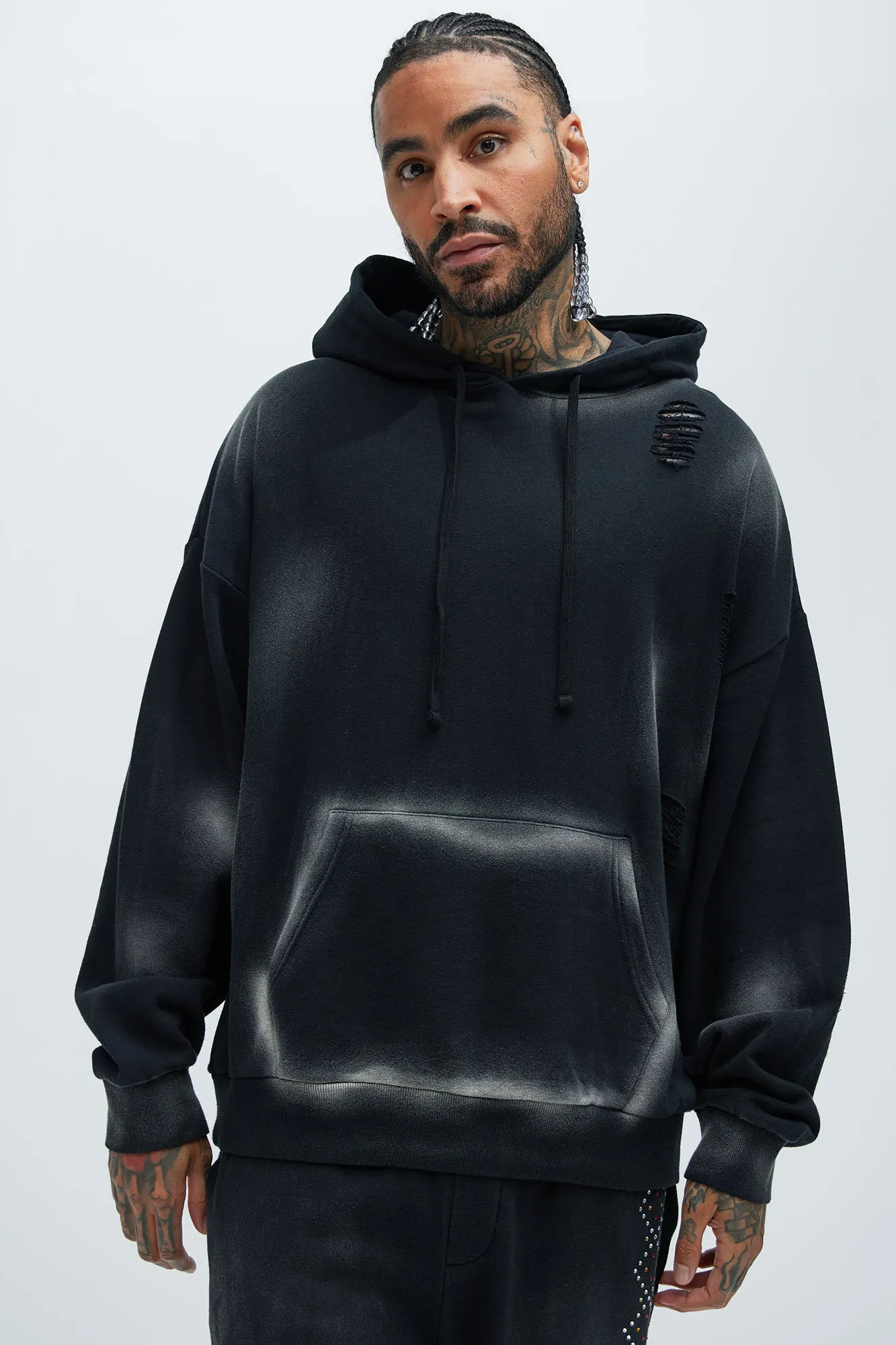 Tyson Brushed Oversized Hoodie - Black Wash sold by Fashion Nova
