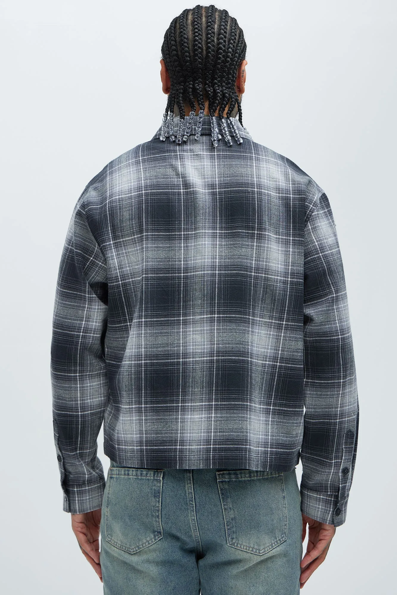 Eatonia Flannel Shirt - Grey/combo sold by Fashion Nova product image thumbnail 4