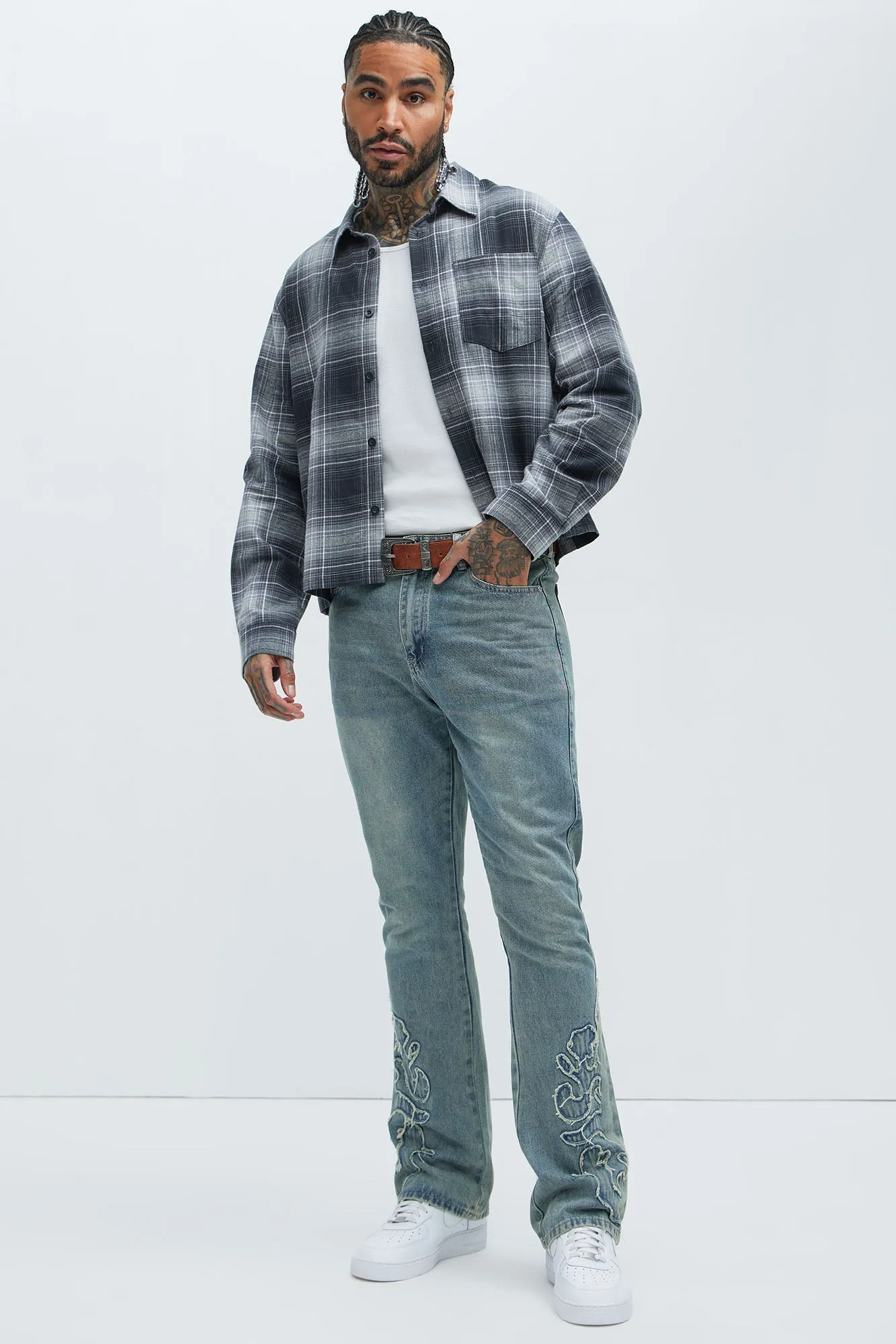 Eatonia Flannel Shirt - Grey/combo sold by Fashion Nova product image thumbnail 2