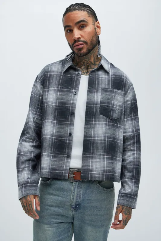 Eatonia Flannel Shirt - Grey/combo sold by Fashion Nova