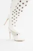 Grant Grommet Knee High Boots - White sold by Fashion Nova