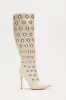 Grant Grommet Knee High Boots - White sold by Fashion Nova