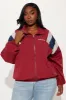 Nothing Like Me Windbreaker - Red/combo sold by Fashion Nova