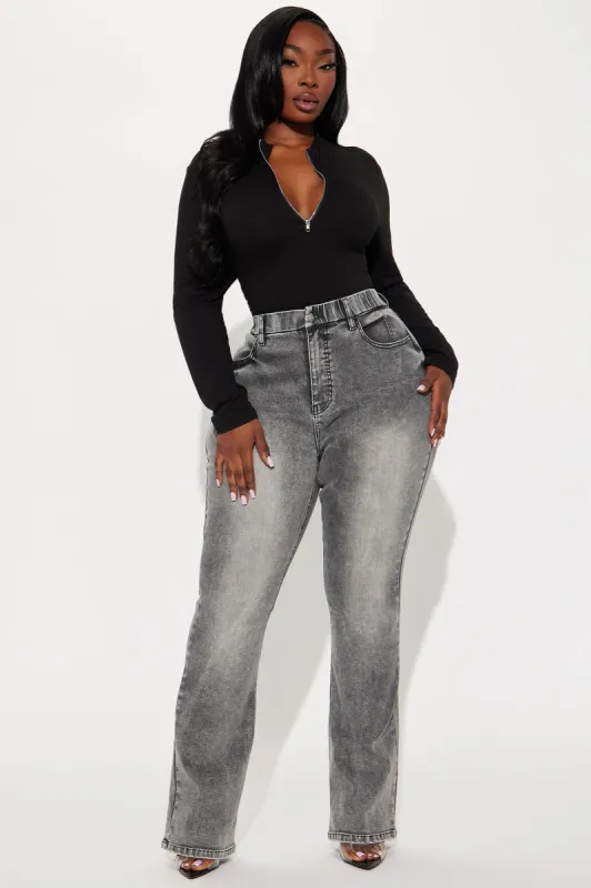 She Stands Out Tummy Control Bootcut Jeans - Grey sold by Fashion Nova