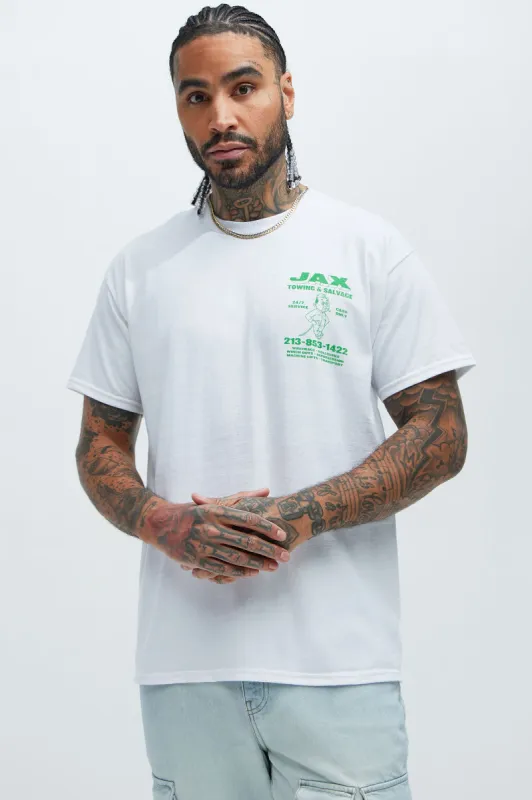 Jax Towing & Salvage Service Short Sleeve Tee - White sold by Fashion Nova