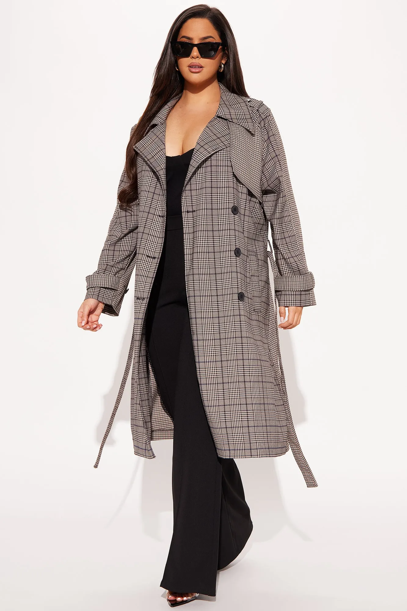 Prep School Plaid Trench - Khaki/combo sold by Fashion Nova product image thumbnail 5