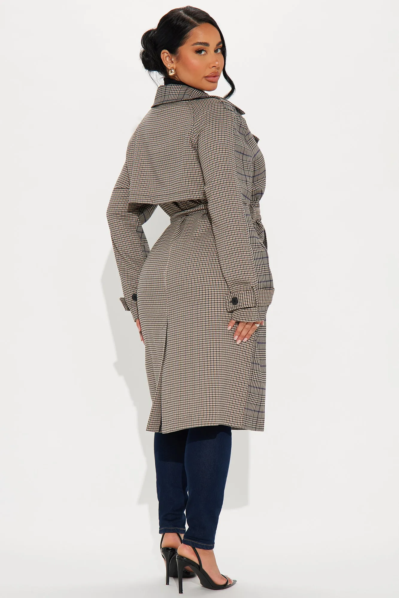 Prep School Plaid Trench - Khaki/combo sold by Fashion Nova product image thumbnail 4