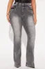 Tall She Stands Out Tummy Control Bootcut Jeans - Grey sold by Fashion Nova