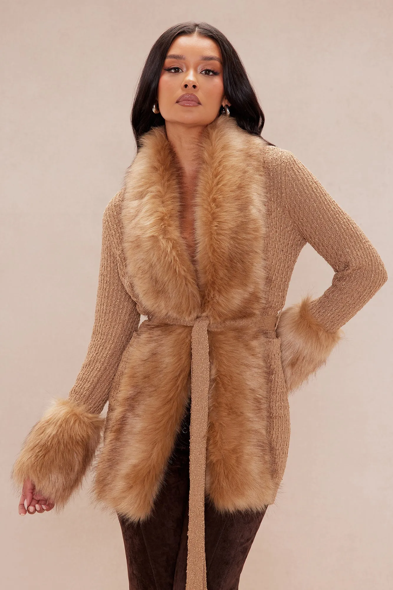 Moscow Fur Cardigan - Camel sold by Fashion Nova product image thumbnail 2
