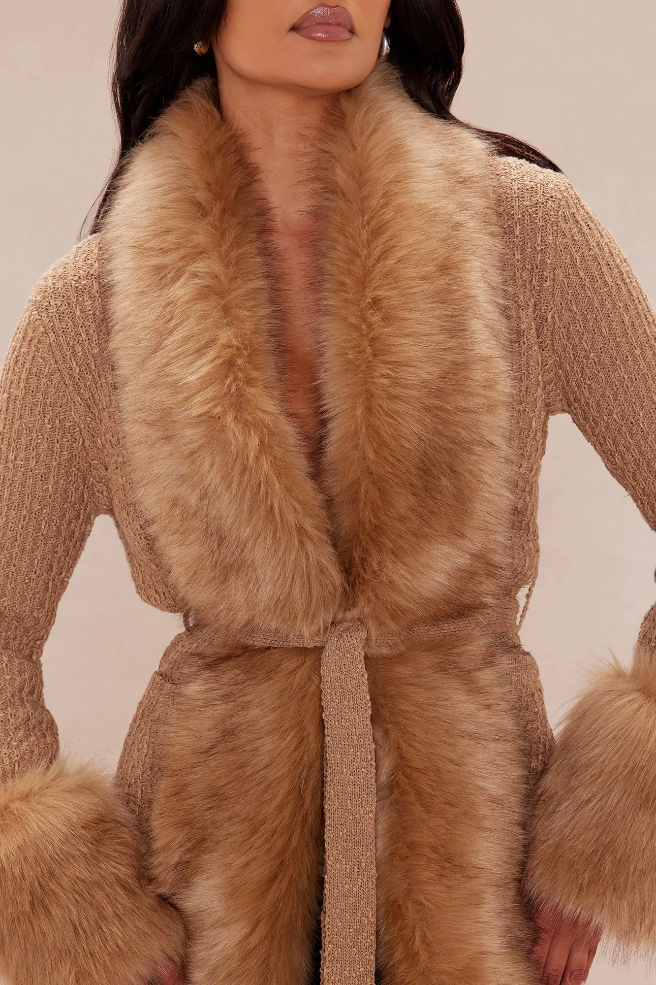 Moscow Fur Cardigan - Camel sold by Fashion Nova product image thumbnail 3