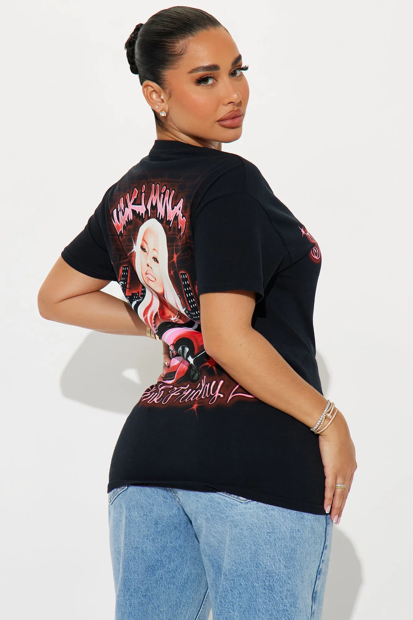 Nicki Minaj Pink Friday Tour Tee - Black Wash sold by Fashion Nova product image thumbnail 5