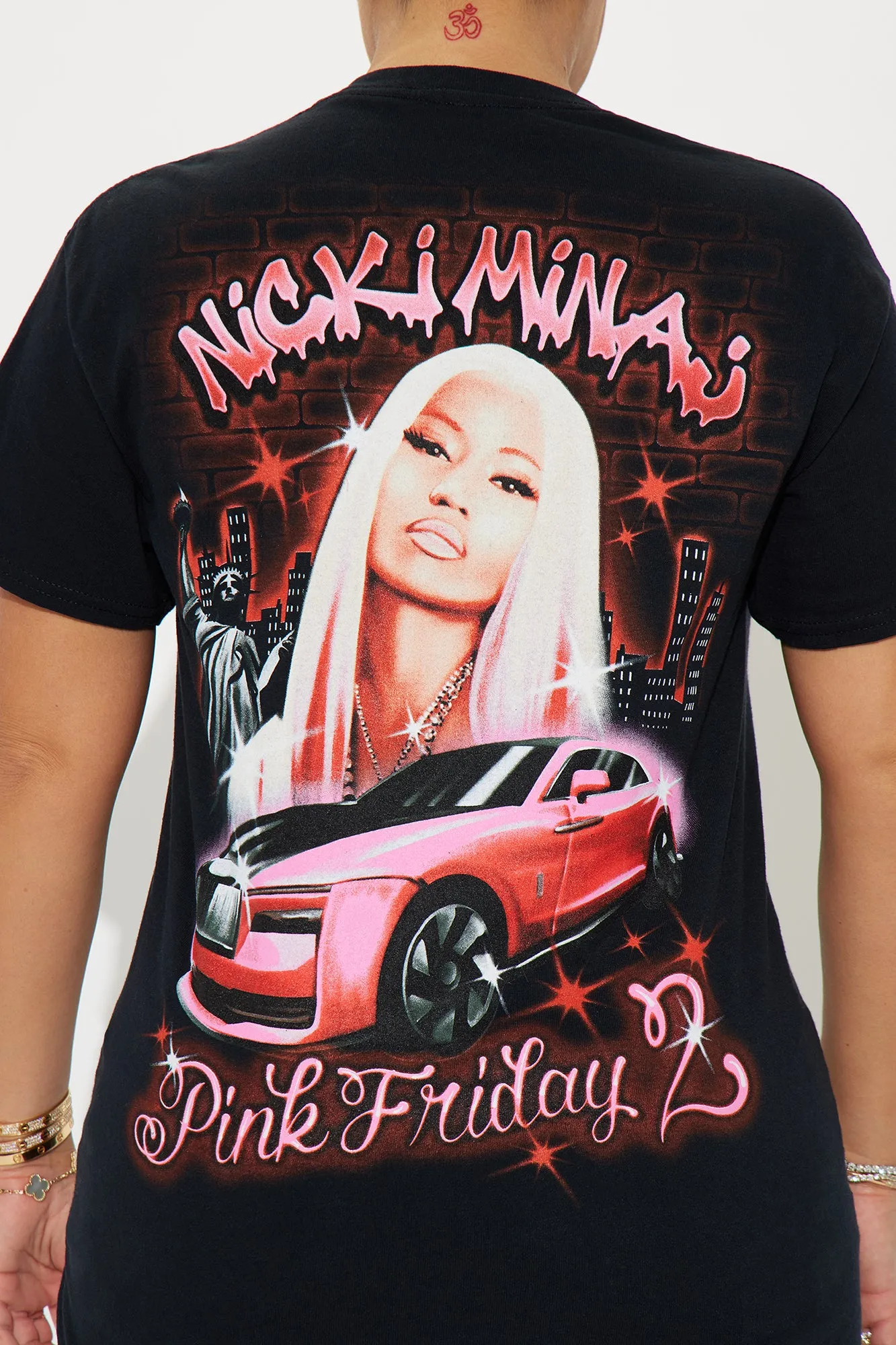 Nicki Minaj Pink Friday Tour Tee - Black Wash sold by Fashion Nova product image thumbnail 4