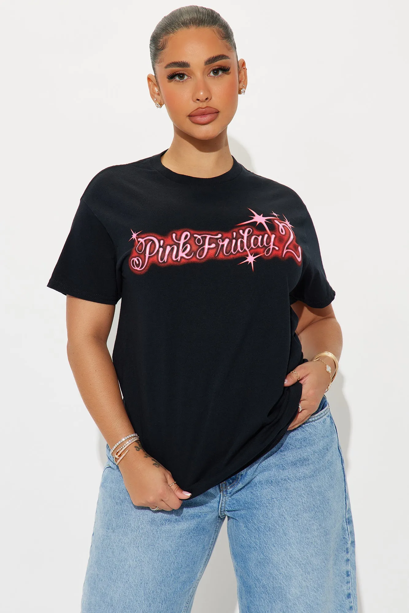 Nicki Minaj Pink Friday Tour Tee - Black Wash sold by Fashion Nova