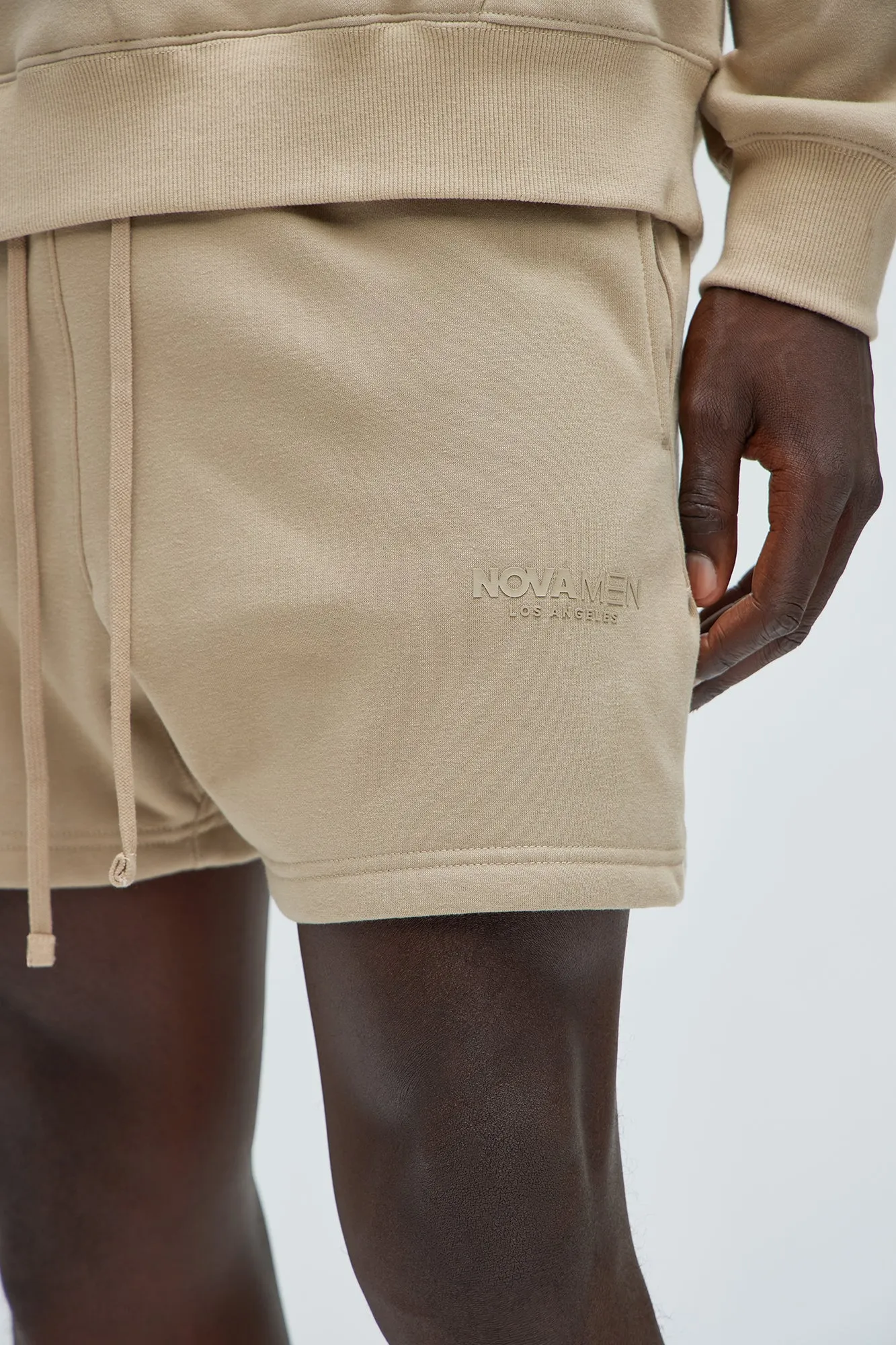 Tyson Novamen Oversize Heavyweight Sweat Shorts - Taupe sold by Fashion Nova product image thumbnail 3