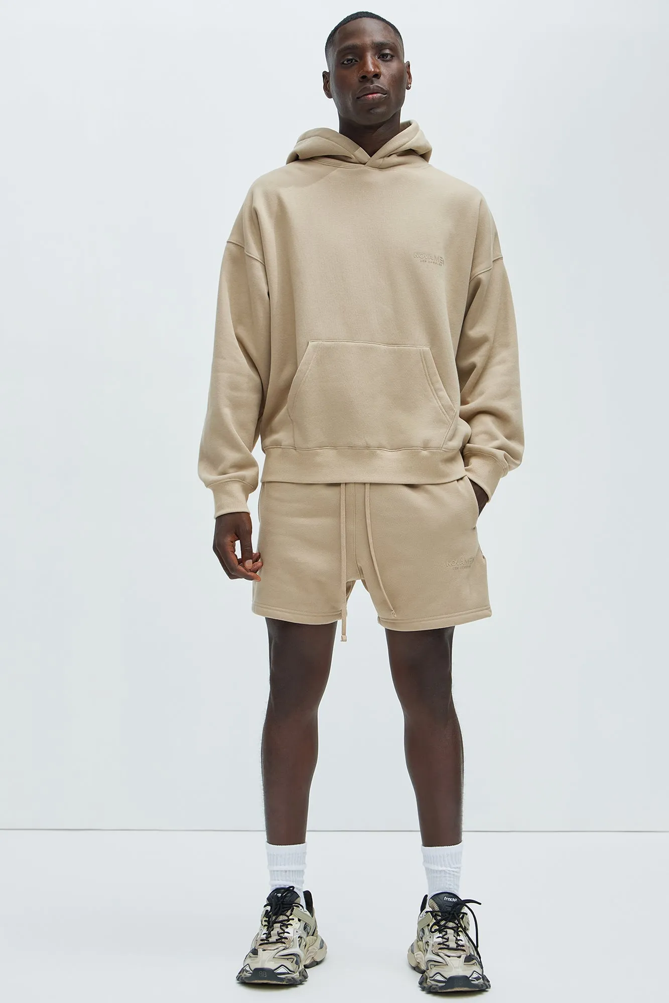 Tyson Novamen Oversize Heavyweight Sweat Shorts - Taupe sold by Fashion Nova product image thumbnail 2