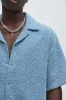 Beck Distressed Shirt - Blue Wash sold by Fashion Nova