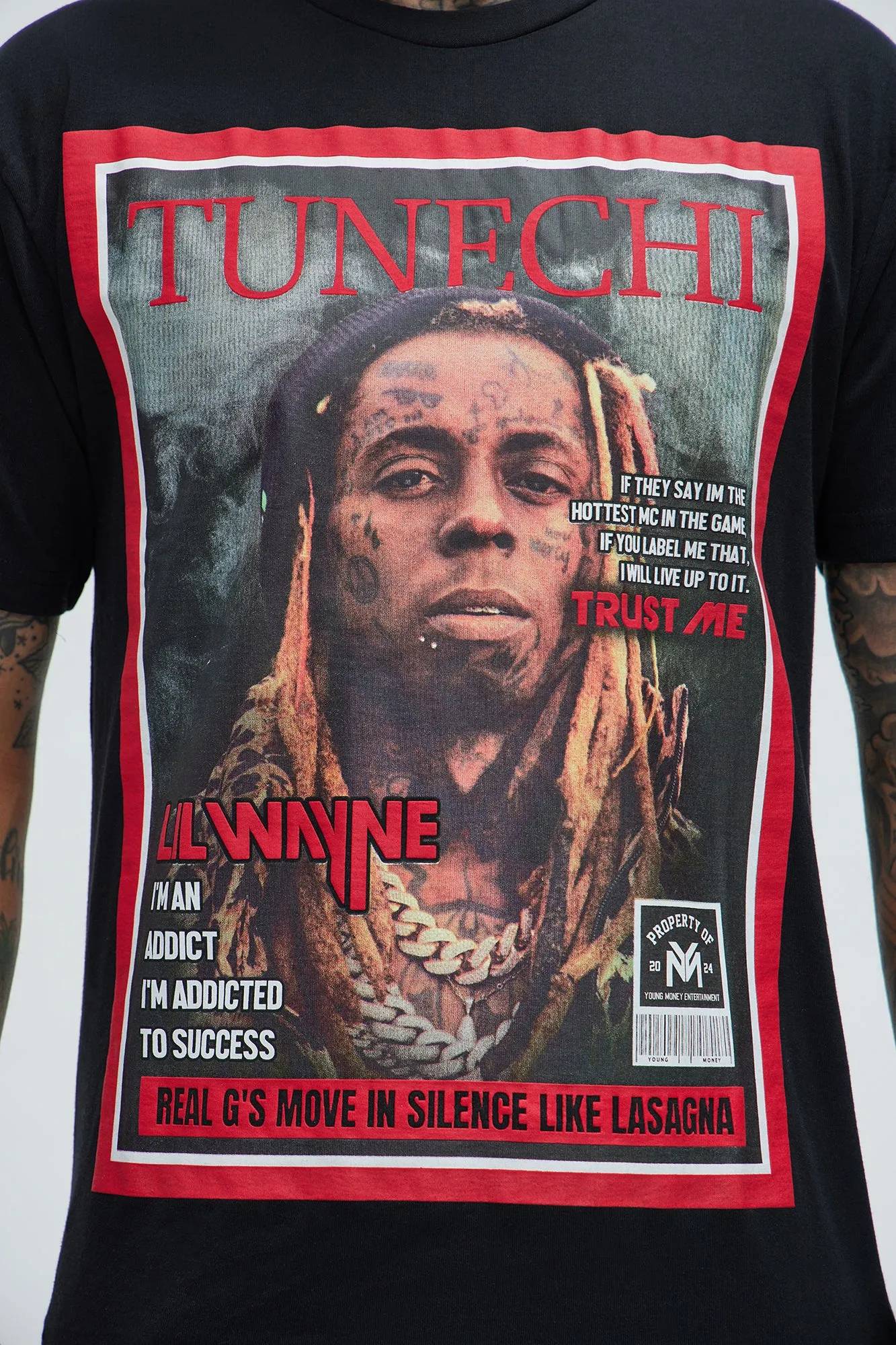 Lil Wayne Tunechi Times Short Sleeve Tee - Black sold by Fashion Nova product image thumbnail 3