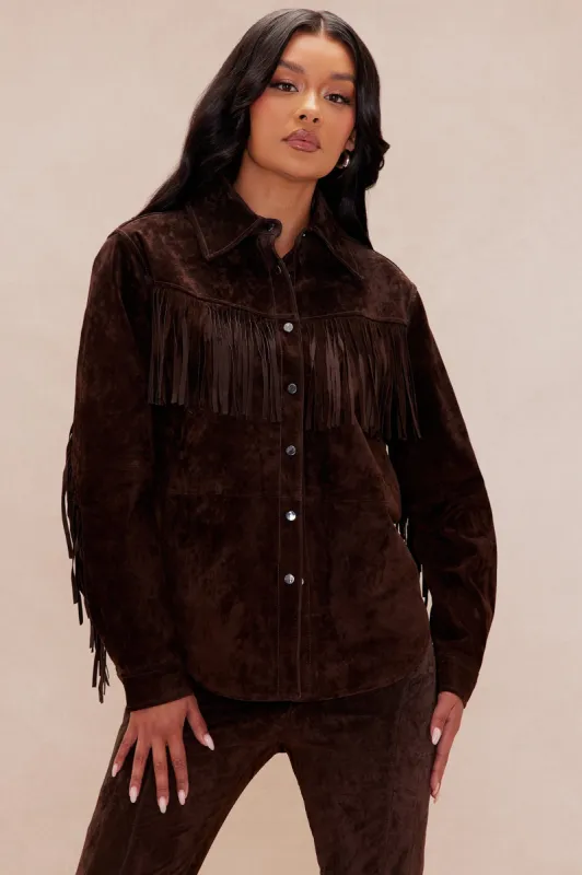 Suede Nashville Shirt - Brown sold by Fashion Nova