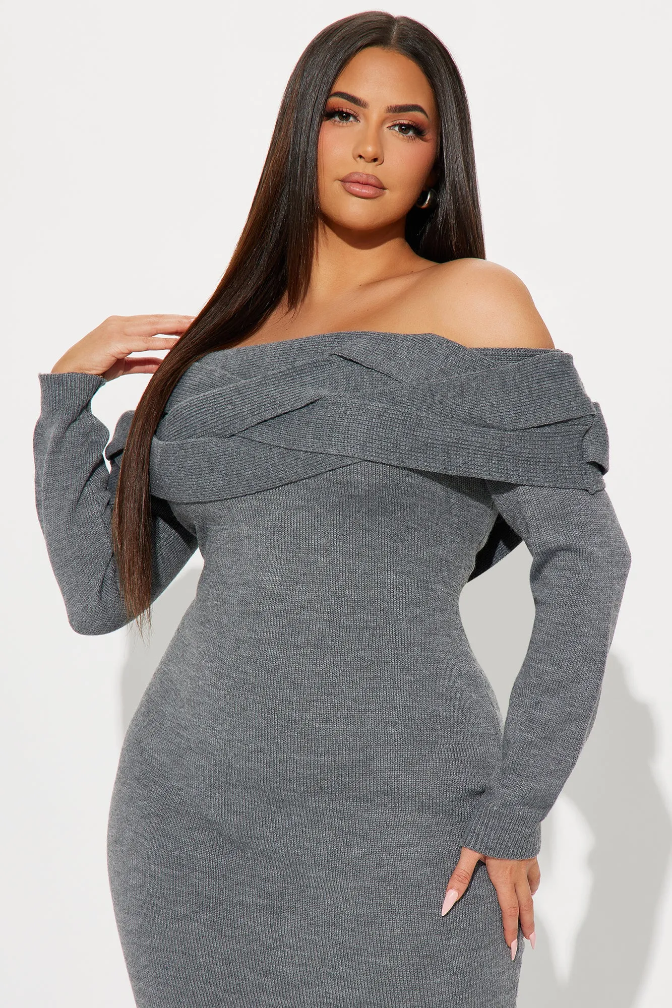 Vivien Sweater Midi Dress - Charcoal sold by Fashion Nova product image thumbnail 5