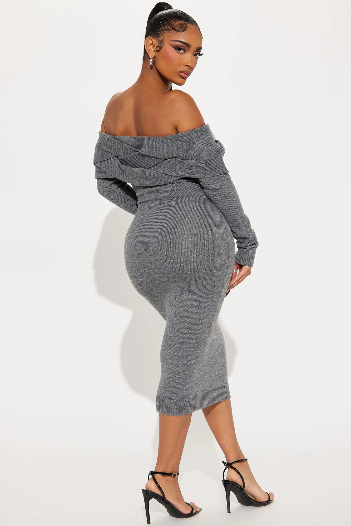 Vivien Sweater Midi Dress - Charcoal sold by Fashion Nova product image thumbnail 3
