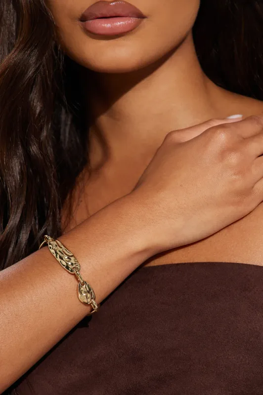 Luckily I Met You Bracelet - Gold sold by Fashion Nova