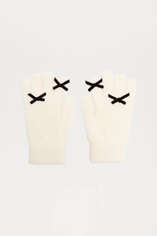 Looking Cute And Cozy Gloves - Ivory/combo sold by Fashion Nova